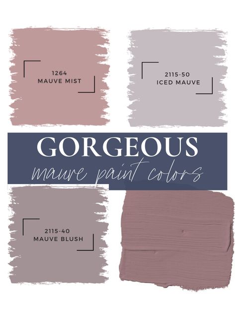 8 Amazing Mauve Paint Colors Mauve Painted Walls, Mauve Master Bath, Mauve Wall Color Sherwin Williams, Mauve Chalk Paint, Grey And Mauve Bathroom, Muted Mauve Bedroom, Soft Mauve Paint, Mauve Nursey Ideas, Bedroom With Mauve Walls