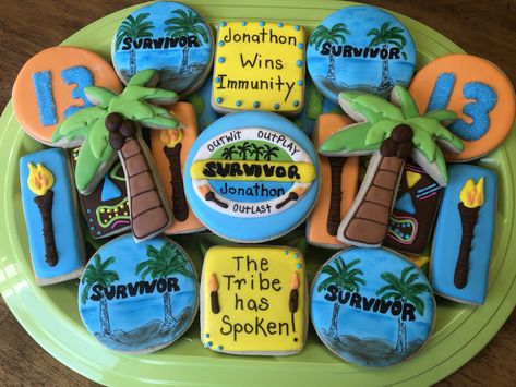 Survivor Party Invitations, Survivor First Birthday Party, Survivor Birthday Party Ideas, Survivor Themed Birthday Party, Survivor Theme Party, Survivor Birthday Party, Bach Idea, Appreciation Themes, Survivor Theme