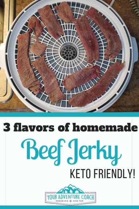 Healthy Beef Jerky Recipe, Keto Jerky Recipe, Peppered Jerky Recipe, Keto Beef Jerky Recipe, Toddler Picnic, Jerky Recipes Dehydrator, Lightweight Backpacking Food, Jerkey Recipes, Backpacking Food Ideas