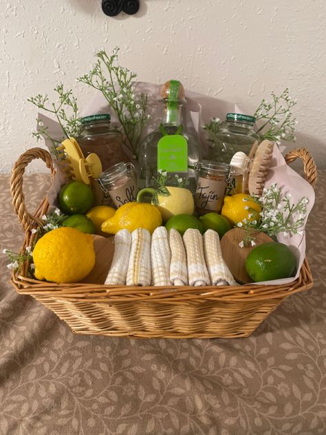 Limoncello Basket, Gift Basket Ideas Auction, Margarita Basket Ideas Gift, $50 Gift Basket Ideas, Drink Basket Gift Ideas, Sangria Gift Basket Ideas, Margarita Basket Ideas, Drink Carrier Gift Ideas, Tequila Basket