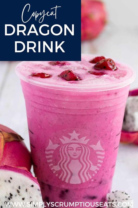 Unleash the magic of Starbucks Dragon Drink! This vibrant blend of mango and dragon fruit flavors, combined with creamy coconut milk, offers a refreshing tropical escape. Discover the perfect harmony of fruity and creamy in every sip. Elevate your Starbucks experience with this enchanting and Instagram-worthy beverage. Get ready to indulge in the vibrant colors and delightful taste of the beloved Dragon Drink Dragon Drink Starbucks, Dragon Fruit Tea Recipe, Dragon Fruit Drink, Dragon Drink, Dragon Fruit Juice, Fruit Drinks Recipes, Coconut Milk Drink, Copycat Starbucks Drinks, Boba Tea Recipe