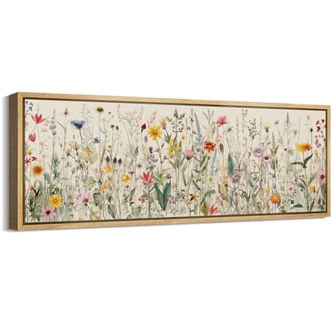 Wildflower Mural, Large Scale Wall Art, Wildflower Decor, Dorm Room Wall Art, Wildflower Watercolor, Summer Wall Art, Vintage Flower Prints, Cute Canvas Paintings, Word Wall Art