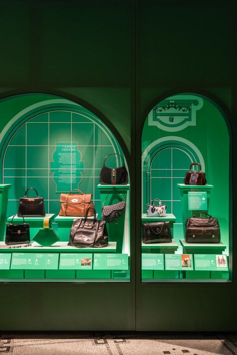 » V&A Bags: Inside Out Exhibition by Studio MUTT Business Exhibition, Military Rucksack, Bags Inside, Spatial Concepts, Victoria London, Margaret Thatcher, Architecture Magazines, Fashion Portfolio, Jane Birkin