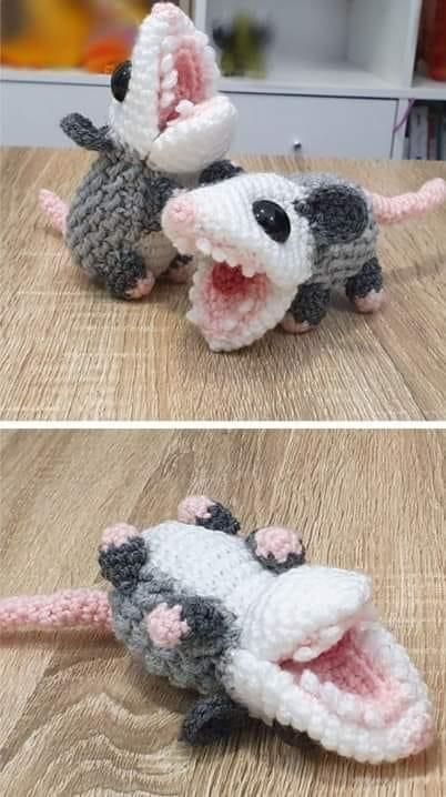 Unusual Crochet Patterns Free, Crochet Rat Amigurumi Free Pattern, Rat Amigurumi Free Pattern, Weird Knitting Patterns, Crochet For Starters, Crochet Amigurumi Accessories, Unique Things To Crochet, Ferret Crochet Pattern Free, Big Crochet Animals