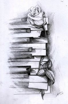 Piano tattoo by VeronicaMarie1.deviantart.com on @DeviantArt Piano Tattoo, Music Tattoo Sleeves, Old Piano, Pencil Work, Piano Art, Old Pianos, Music Tattoo Designs, Music Drawings, Music Tattoos