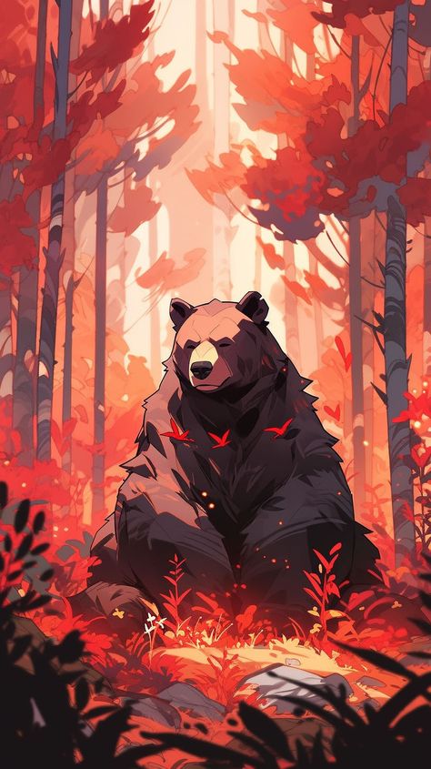 Prompt image #3 Fantasy Bear Art, Bear Art Drawing, Bear Wallpaper Aesthetic, Bear Illustration Art, Bear Aesthetic, Art Gallery Wallpaper, Cool Wallpapers Art, Bear Wallpaper, Bear Art