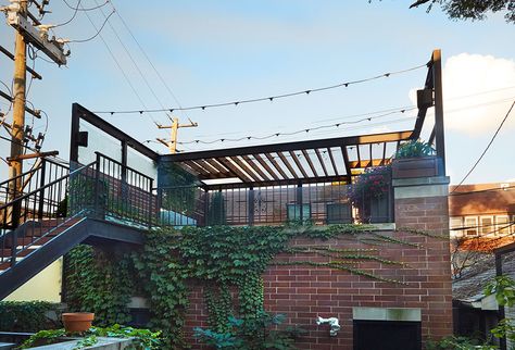 Garage Deck Rooftop, Rooftop Deck Over Garage, Garage Rooftop Deck Ideas, Flat Roof Deck Ideas, Garage With Rooftop Deck, Garage Roof Deck, Roof Deck Garden, Apartment Garage, Rooftop Ideas