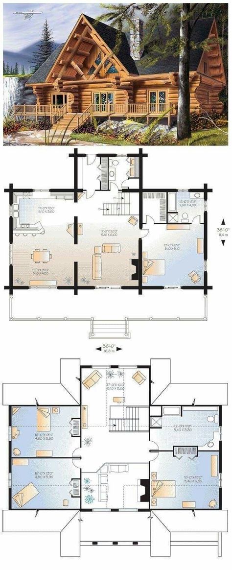 Cabin Layout, Log Cabin House, Tiny Titans, Property Ideas, Log Home Plans, Cabin Floor, Cabin Floor Plans, Dream Property, House Deco