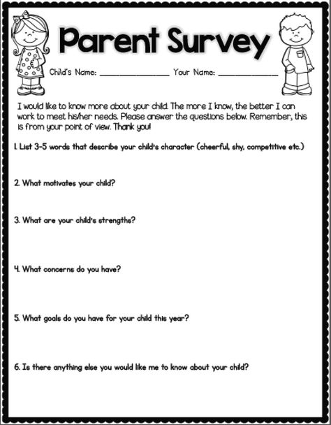 Get To Know Students Questionnaire, Parent Questionnaire Elementary, Parent Survey Preschool, All About Me Parent Info Sheet, Parent 3 2 1 Survey, Pre Conference Parent Survey, About My Child For Teacher, Intro Letter To Parents From Teacher, Teacher And Parents Working Together