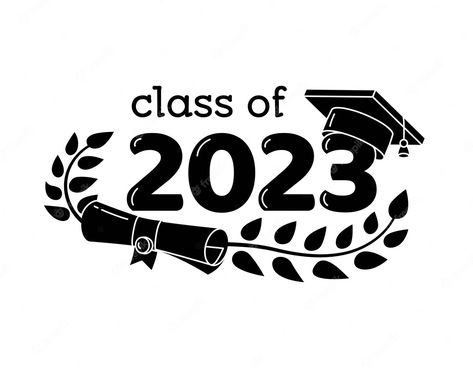 Premium Vector | Class of 2023 year graduation sign awards concept banner in monochrome style black emblem Wedding Rings Diamond Shape, Graduation Cap Images, Black Urban Fashion, Color Template, Monochrome Style, 2023 Year, Graduation Signs, Graduation Hat, Creative Life Quotes