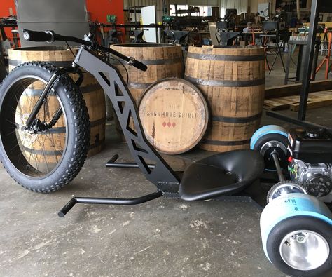 Electric Drift Trike, Drift Trike Motorized, Bike Drift, Drift Trike Frame, Build A Go Kart, Drift Kart, Kart Cross, Homemade Go Kart, Go Kart Plans