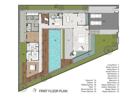 Gallery of Sunset / Topos Design Studio - 17 Singapore Sunset, U Shaped House Plans, Site Plan Drawing, U Shaped Houses, Plot Plan, Dream Villa, Modern Family Home, Bukit Timah, Pool House Plans