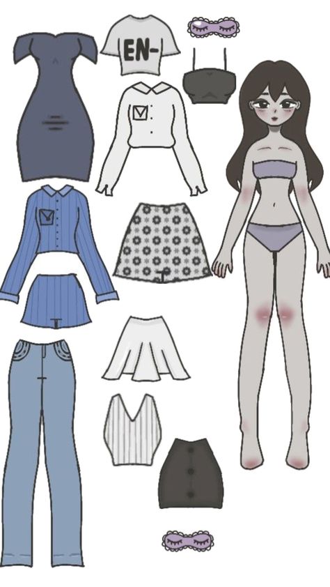 Printable Paper Dolls With Clothes, How To Draw Paper Doll, How To Make A Paper Doll, Paper Doll Craft, Free Printable Paper Dolls, Paper Doll Printable Templates, Paper Dolls Clothing, Anime Paper, Cute Website