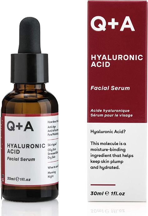 Q+A Hyaluronic Acid Facial Serum. A super hydrating Hyaluronic Acid serum for healthy and plump skin. 30ml/1fl.oz Collagen Face Cream, Facial For Dry Skin, Serum For Dry Skin, Plump Skin, Hyaluronic Acid Serum, Dehydrated Skin, Skin Care Essentials, Skin Elasticity, Facial Serum