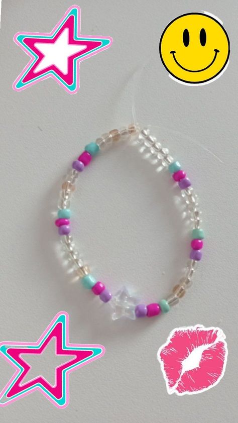 idea Girly Bracelets, Bead Charms Diy, Beaded Bracelets Diy, Clay Beads, Bead Crafts, Diy Bracelets, Bead Charms, Jewelry Crafts, Beaded Jewelry