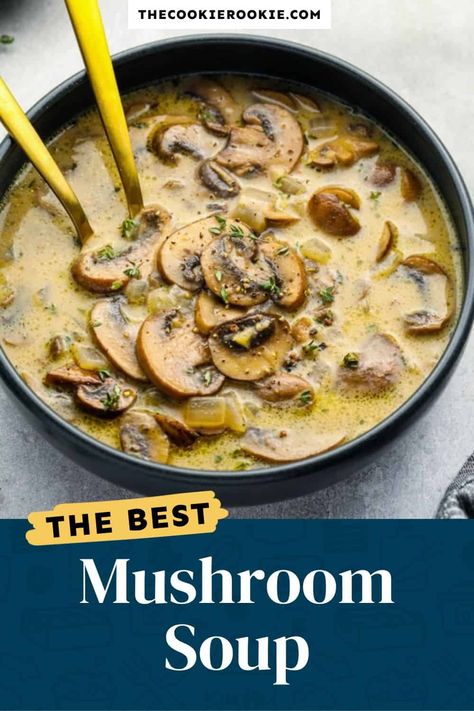 Garlic Mushroom Soup Recipes, Extra Creamy Mushroom Soup 12 Tomatoes, Ina Garten Mushroom Soup, Mushroom And Broccoli Soup, French Onion Mushroom Soup, Mushroom Soup Recipes Easy, Broth Mushroom Soup, Mushroom Soup Rice, Steak And Mushroom Soup