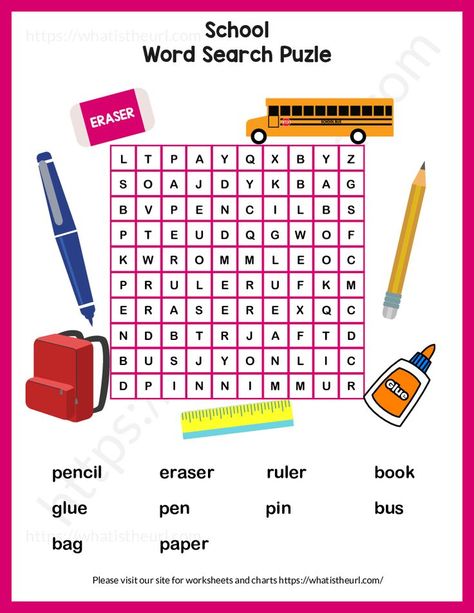 This is our printable puzzle on School Word Search. The students will need to find the School related item names in the puzzle. Finding Words Puzzle, Find The Way Puzzle, Word Search For Grade 1, Find Words Puzzle For Kids, Find The Words Puzzle, Kindergarten Word Search, Computer Activities For Kids, Back To School Word Search, School Word Search