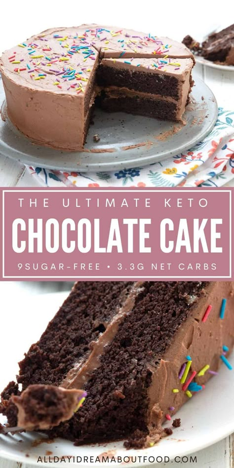 This is the ultimate keto chocolate cake recipe! It's moist and rich, with deep chocolate flavor. And you can make it totally dairy free too. Or not. That's up to you! Keto Friendly Cake Recipes, Keto Chocolate Cake Recipes Easy, Keto Friendly Cake, Monk Fruit Chocolate Cake, Best Keto Cake Recipes, Easy Keto Chocolate Cake, Keto Dairy Free Dessert, Dairy Free Keto Desserts, Keto Cake Recipes Easy