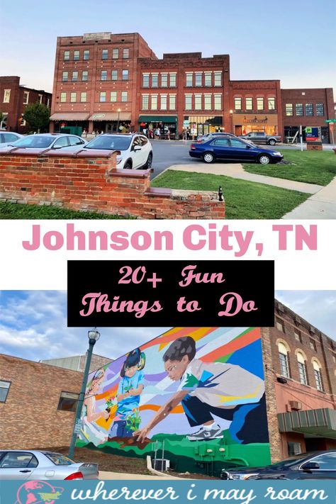 A look at 20+ fun things to do in Johnson City, TN, including where to stay, eat, drink, and day trips around this beautiful mountain town. Things To Do In Johnson City Tn, Johnson City Tennessee, Southern Travel, Road Trip Places, Johnson City Tn, Spa Packages, Best Family Vacations, Tourist Sites, Road Trip Destinations