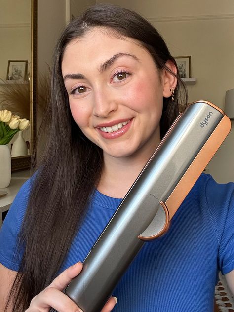 Dyson Airstrait Straightener Review With Photos | POPSUGAR Beauty Dyson Air Straightener, Dyson Airstrait Straightener, Dyson Air Strait, Dyson Air Straight, Dyson Hair Straightener, Dyson Airstrait, Dyson Corrale, Flat Irons Best, Wet Style