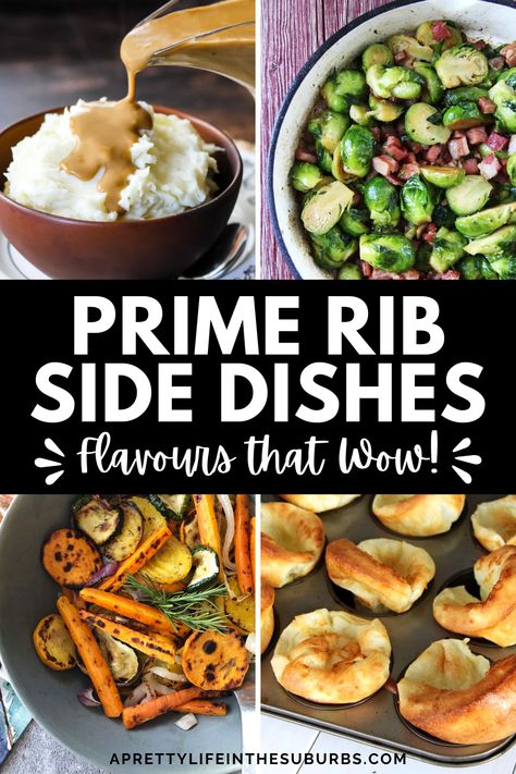 All of the side dishes you need for your perfect prime rib dinner this Christmas. Prime Rib Dinner Side Dishes, Rib Roast Sides Dishes Christmas Dinners, Prime Rib Side Dishes Salad, Christmas Sides For Prime Rib, Sides To Go With Roast Beef, Steak Christmas Dinner Sides, Best Sides With Prime Rib, Side Dishes To Go With Prime Rib, What Goes With Prime Rib Dinner