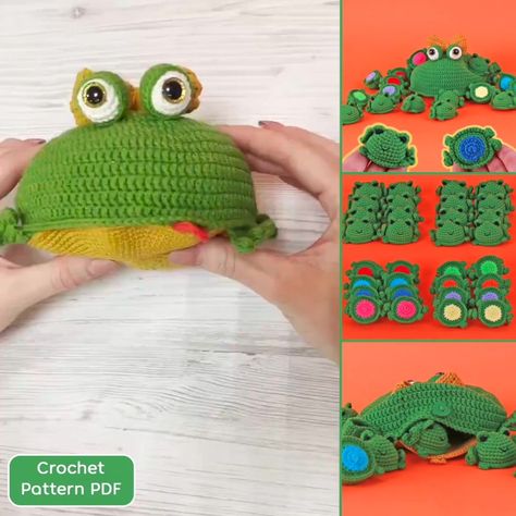 Crochet Frog Pattern, Game Crochet, Frog Crochet Pattern, Mummy Crafts, Crochet Ladybug, Frog Crochet, Crochet Game, Crochet Toys Free, Crochet Christmas Gifts