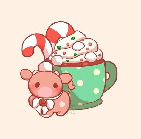 Cute Hot Chocolate Drawing, Kawaii Hot Chocolate, Hot Chocolate Drawing, Coffee Emoji, Moon Drink, Different Teas, Journal Images, Stickers Ideas, Cute Christmas Cards