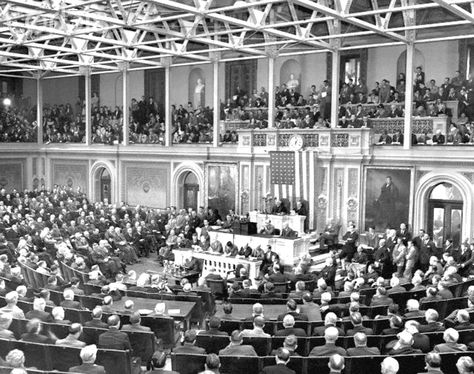 United States President Roosevelt addresses congress after the Yalta Conference. March 1, 1945.   ♥❃❋✽✾❀❃ ♥   http://en.wikipedia.org/wiki/Yalta_Conference Social Democracy, Woodrow Wilson, United States History, Us Presidents, Ny Times, American History, United States, History, White