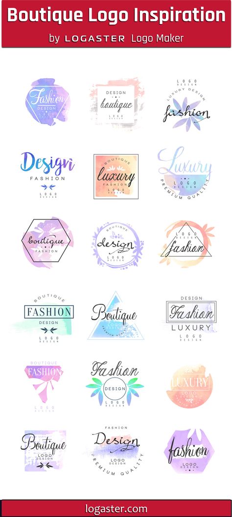 Logaster Logo Maker presents: Boutique Logo Design Ideas | Online Clothing Shop | Fashion Store Boutique Logo Design Ideas, Shop Name Ideas, Clothing Logo Design, Logo Online Shop, Boutique Names, Boutique Logo Design, Clothing Brand Logos, Online Logo Design, Logo Design Ideas