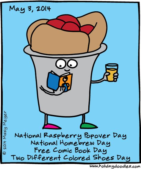 May 3, 2014: National Raspberry Popover Day; National Homebrew Day; Free Comic Book Day; Two Different Colored Shoes Day Colored Shoes, Free Comic Books, Book Day, Colorful Shoes, Home Brewing, Comic Book, Raspberry, Comic Books, Comics