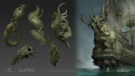 Sea Of Thieves Art, Dnd Tips, Technical Artist, Ocean Adventure, Dnd Items, Pirate Outfit, Sea Of Thieves, Flying Dutchman, Flying Boat