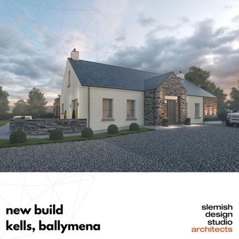 Bungalows Ireland, New Build Bungalow Ideas, House Designs Exterior Ireland, 1.5 Storey House, Story And A Half House Plans Ireland, Bungalow House Design Ireland, Irish House Plans Bungalow, Bungalow Plans Ireland, Bungalow Ireland