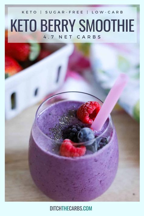 Keto Berry Smoothie, Sugar Free Smoothies, Keto Friendly Fruit, Low Carb Smoothie Recipes, Smoothie Flavors, Ditch The Carbs, Chocolate Peanut Butter Smoothie, Keto Shakes, Keto Smoothie