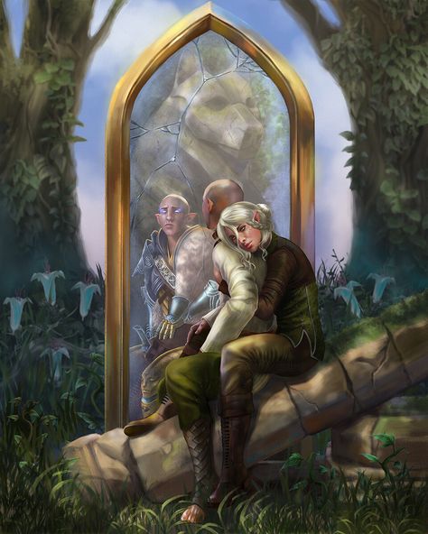 ArtStation - Private Solavellan Commission Cullen Dragon Age Romance, Solas X Lavellan Romance, Dragon Age Sera, Solas X Lavellan, Dragon Age Wallpaper, The Dread Wolf, Dragon Age Inquisition Solas, Bookish Fanart, Dragon Age Solas