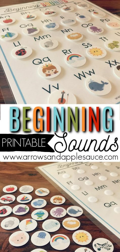 Learning beginning sounds, vowel sounds, and the alphabet is fun with this printable early reader bundle! We're well on our way to reading! #learningtoread #beginningsounds #classroomcharts #printableposters #homeschoolprintables #preschoolprintables #alphabetactivities #vowelsounds Alphabet Beginning Sounds, Beginning Sounds Activities, Sounds Activities, Letter Sound Activities, Alphabet Sounds, Beginning Sound, Preschool Literacy, Preschool Letters, Vowel Sounds