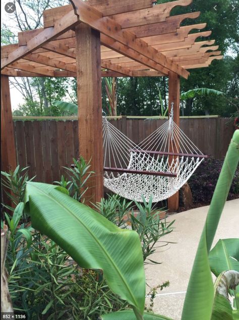 Hammock Ideas, Corner Pergola, Outdoors Ideas, Pergola Diy, Backyard Hammock, Pergola Swing, Pergola Attached To House, Pergola Design, Backyard Pergola