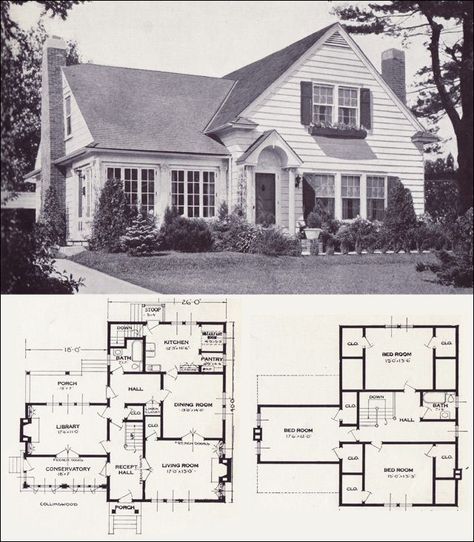 Antique Home Style: Floor Plans American Colonial Style, Vintage Floor Plans, Vintage Homes, Plans Architecture, Antique House, Vintage House Plans, Antique Home, Casas Coloniales, Casa Vintage