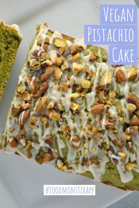 Vegan Pistachio Cake, Cake Pistachio, Vegan Pistachio, Food Monster, Healthy Superbowl Snacks, Vegan Cake Recipes, Pistachio Cake, Healthy Vegan Snacks, Cake Vegan