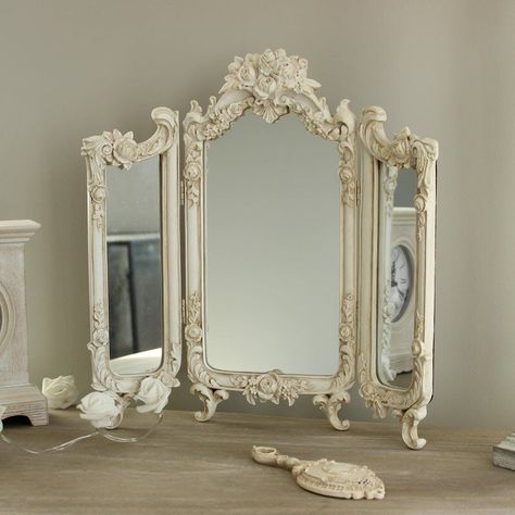 Triple Mirror, French Style Mirrors, Decor Elements, Pinterest Room Decor, Wooden Bathroom, Rose Decor, Accent Mirror, Room Idea, Bedroom Mirror