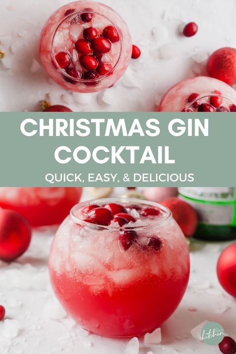 This refreshing, naturally sweetened Christmas Gin Cocktail is made with with cranberry juice, orange juice, lime juice, gin, & club soda for the ultimate festive drink. Cranberry Infused Gin, Essen, Christmas Drinks Alcohol Cranberry, Holiday Gin And Tonic, Holiday Cocktail Punch Recipes, Cranberry Juice Cocktail Recipe, Cranberry Gin Cocktail Holiday Drinks, Cranberry Gin Fizz Cocktails, Cranberry And Gin Cocktail