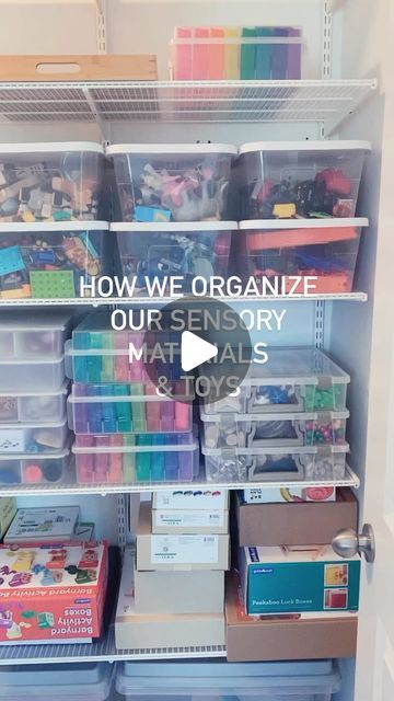 Emily Yang on Instagram: "✨Organizing our Sensory Materials ✨  You’re going to want to ✨SAVE✨ this post!!  Here’s a list of containers I use to organize all of our sensory play materials. Most items are linked in my amazon shop in my bio!  ✨Art Bin- we use these to organize loose parts. I also use them to store seasonal sensory play items  ✨Photo Keeper- these are great for small figures such as the safari toobs or any little characters we have. I also will store some loose parts in these if they are in a set  ✨Rotating Divided Spinner- this is a great bin for some sensory tools that I use often  ✨Pencil Cases- are perfect for storing educational items like letters, numbers, flash cards, bigger loose parts, etc. I got these at target during their back to school, but now @mapleandlark sells Sensory Bin Storage Ideas, Sensory Bin Storage, Sensory Storage, Speech Therapy Organization, Sensory Materials, Loose Parts Play, Art Bin, Therapy Toys, School Pencil Case