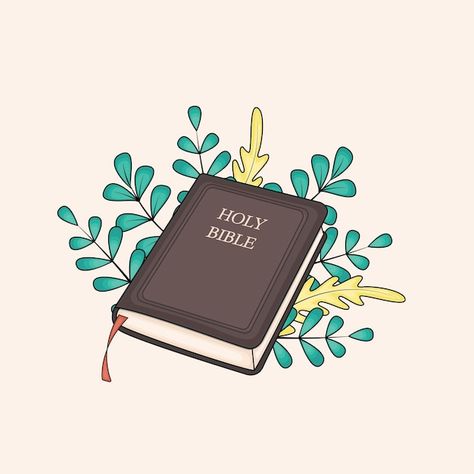 Bible Study Illustrations, Bible Digital Art, Reading Bible Illustration, Bible Logo Design, Holy Bible Aesthetic, Bible Book Aesthetic, Bible Icon Aesthetic, Bible Images Books, Bible Logo