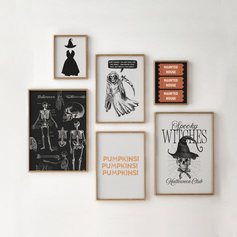 𝐏𝐑𝐈𝐍𝐓𝐀𝐁𝐋𝐄 𝐀𝐑𝐓  | Add a touch of spookiness to your home decor with this set of 6 Halloween digital prints! These gothic-inspired prints are perfect for creating a hauntingly beautiful atmosphere in any room. Instantly transform your space with these printable wall art prints, featuring spooky Halloween motifs that are sure to delight and fright. This collection of Halloween wall art is perfect for adding a touch of the macabre to your space and is ideal for anyone who loves all thing Halloween Motifs, Gothic Prints, Eerie Art, Halloween Club, Gothic Wall Decor, Spooky Home Decor, Halloween Kunst, Witchy Home Decor, Spooky Halloween Decorations