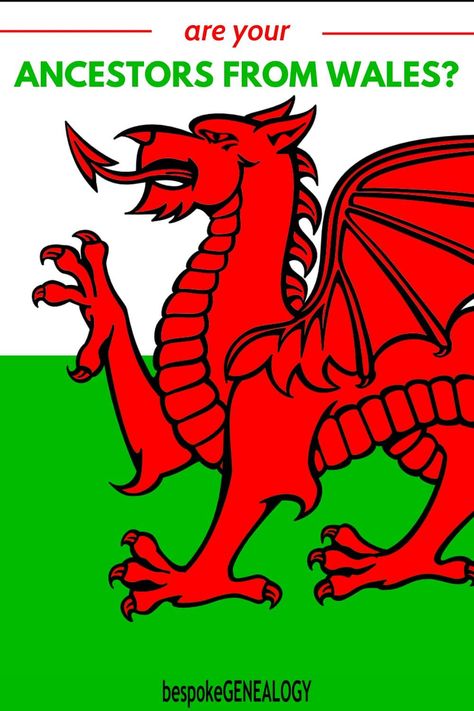 Are your ancestors from Wales. Part of the Welsh flag Welsh Culture, Learning Welsh, Welsh Surnames, Welsh Swear Words, Welsh Ancestry, Welsh Names, Wales Map, Free Genealogy Sites, How To Use Ancestry.com