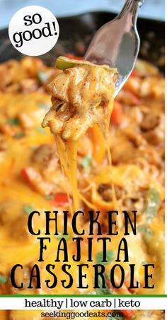 Casserole Mexican, Fajita Casserole, Chicken Fajita Casserole, Keto Chicken Casserole, Baked Chicken Fajitas, Mexican Recipe, Low Carb Meal, Low Carb Diets, Makanan Diet