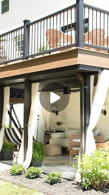 18K likes, 563 comments - cassmakeshome on June 9, 2022: "I’ve been working really hard to give my deck and patio space a makeover ❤️ What do you think?! Deck materials sponsored by @trex..." Upper Deck Decorating Ideas, Back Porch Deck Ideas, Trek Deck Ideas, Deck Ideas Off Back Of House, Under Deck Patio Ideas, Trex Deck Ideas, Back Deck Ideas, Patio Deck Ideas, Small Deck Ideas