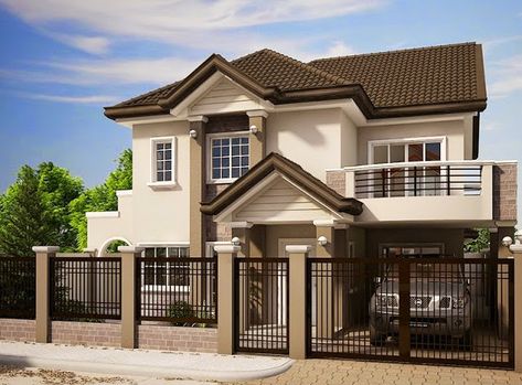 33+ BEAUTIFUL 2-STOREY HOUSE PHOTOS Two Storey House Plans, Small House Architecture, Philippines House Design, Home Designs Exterior, Philippine Houses, Two Story House Design, House With Balcony, 2 Storey House Design, 2 Storey House