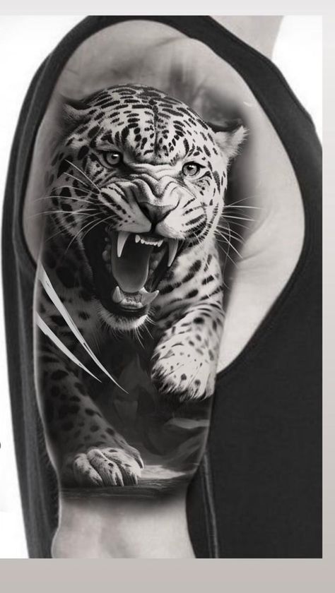 Mexican Jaguar Tattoo, Leopard Tattoo Men, Aztec Jaguar Tattoo, Blue Eyed Animals, East Side Tattoo, Jungle Tattoo, Cute Tattoo Ideas, Leopard Tattoo, Africa Tattoos