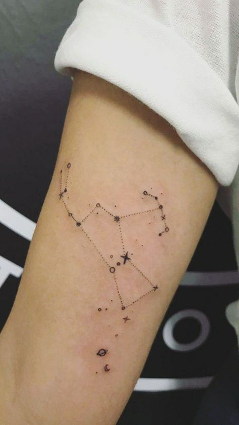 210+ Amazing Constellation Tattoos With Meanings (2023) - TattoosBoyGirl Orion's Constellation Tattoo, Minimalist Orion Tattoo, Orion Star Constellation Tattoo, Orion Stars Tattoo, Star Tattoo Constellation, Back Tattoo Constellation, Orion The Hunter Tattoo, Constellation Tattoo Orion, Orion Tattoo Simple