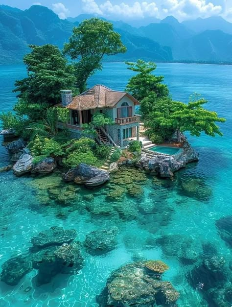 Island House Tropical, Rich People Stuff, Vacation Houses, Island Beach House, Dream Beach Houses, Dream Vacations Destinations, Island Design, Dream Beach, Dream Places